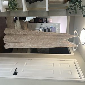 Long cream embroidered ball gown